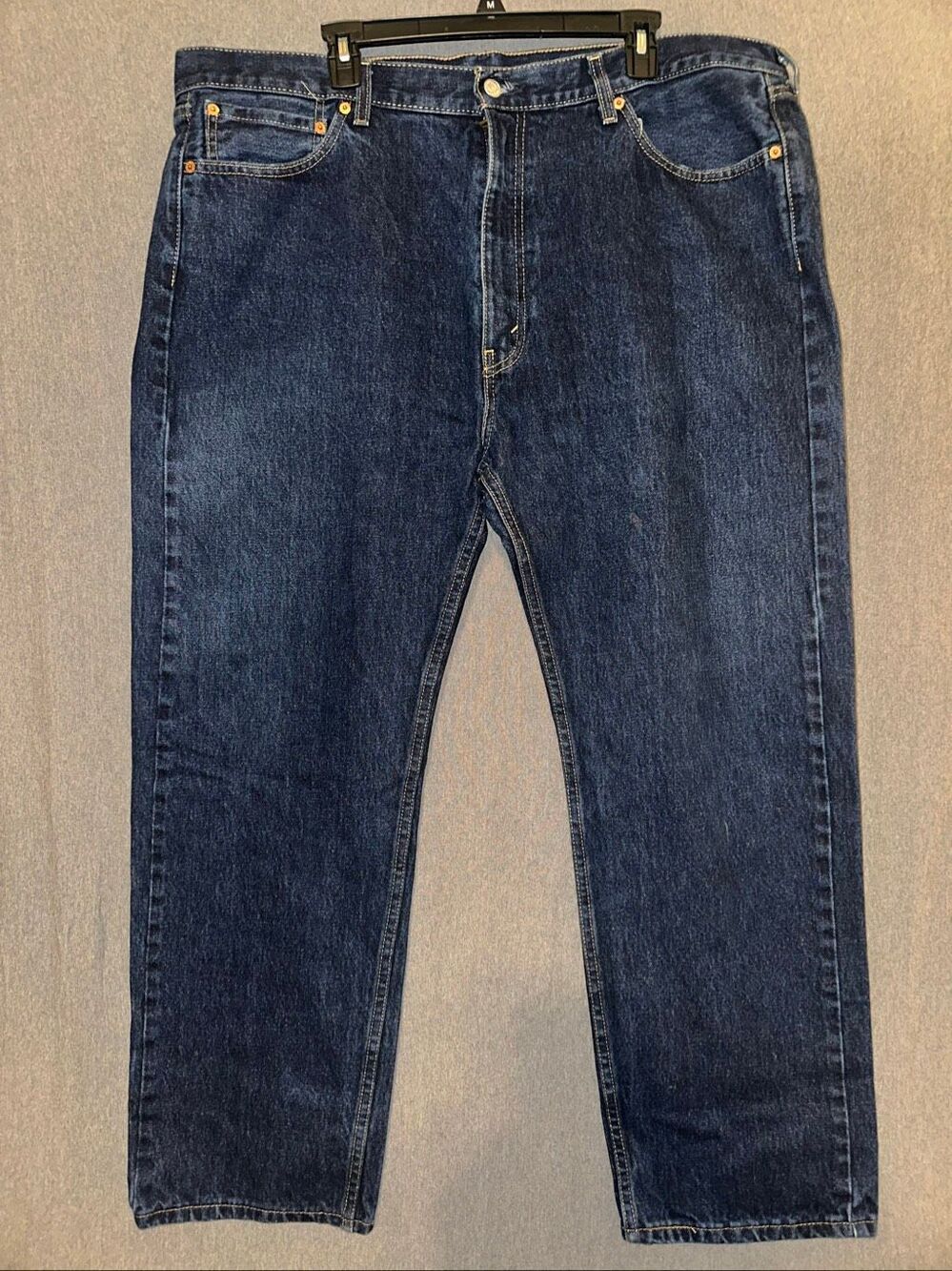 Levis 505 Mens Regular Fit Straight Leg Jeans dark Wash Rinse 42 x 30